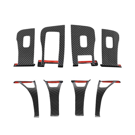 Tesla Model Y 2021-2024 Door Armrest Window Lift Button Panel Cover Trim Real Carbon Fiber
