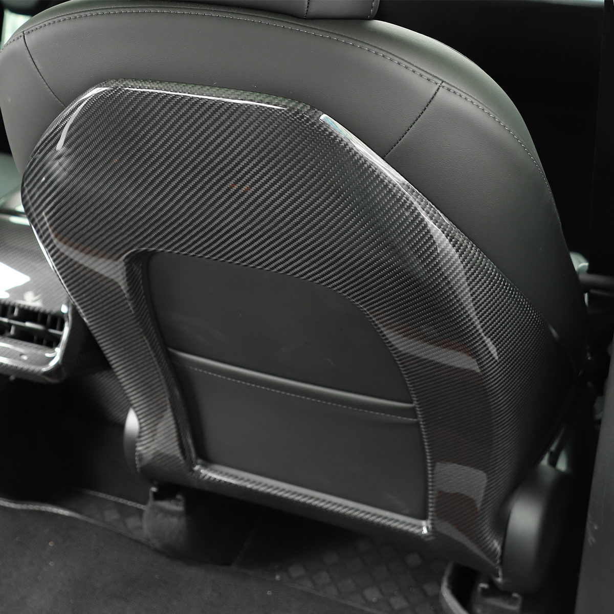 2021-2023 Tesla Model Y 3 Driver Seat Back Cover Paste Style Real Carbon Fiber