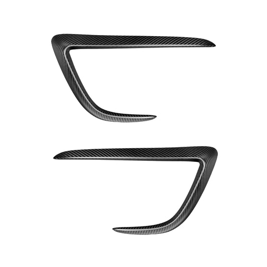 2021-2024 Tesla Model Y Front Bumper Fog Lights Trim Real Carbon Fiber
