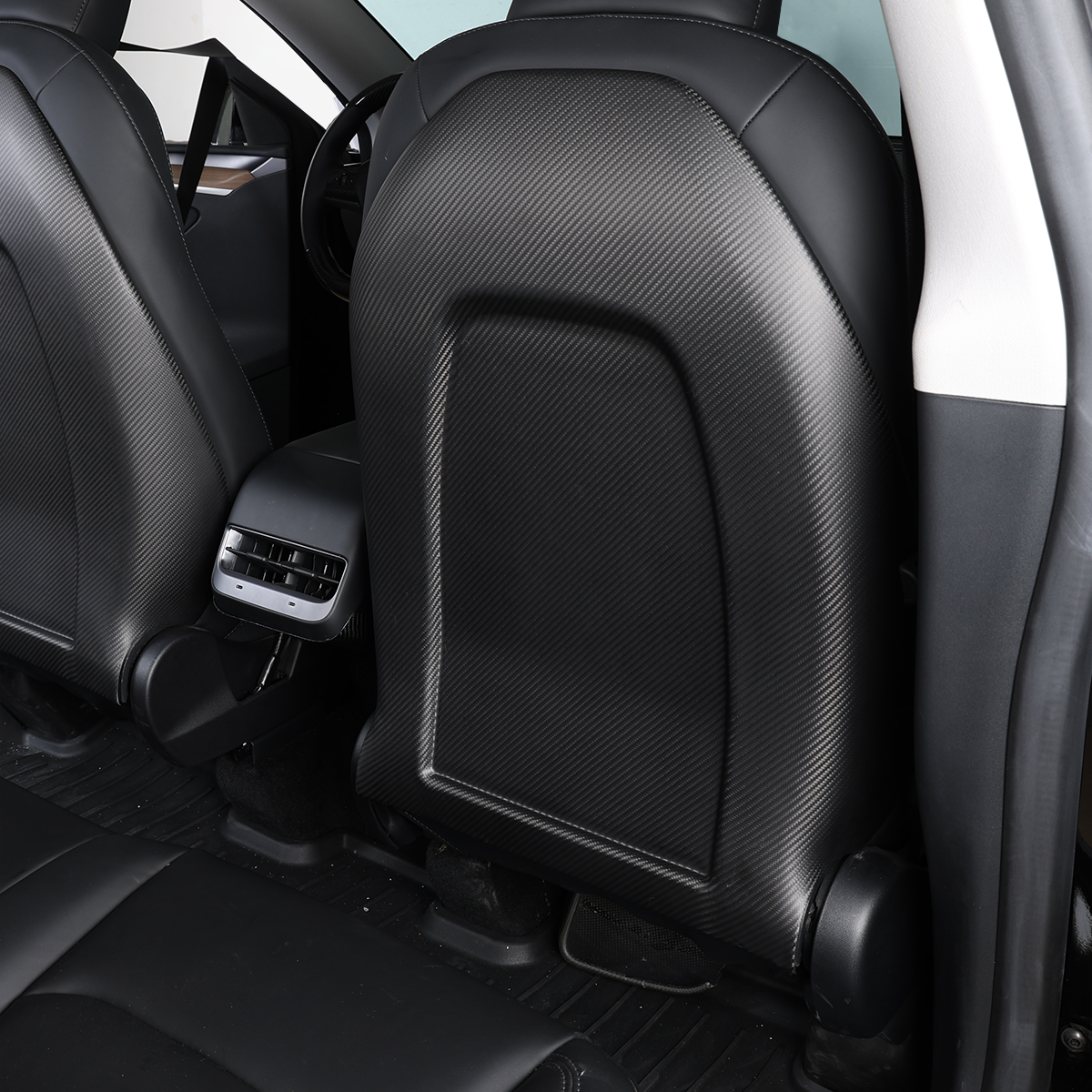 2021-2023 Tesla Model Y 3 Real Carbon Fiber Driver Seat Back Cover Replacement Style