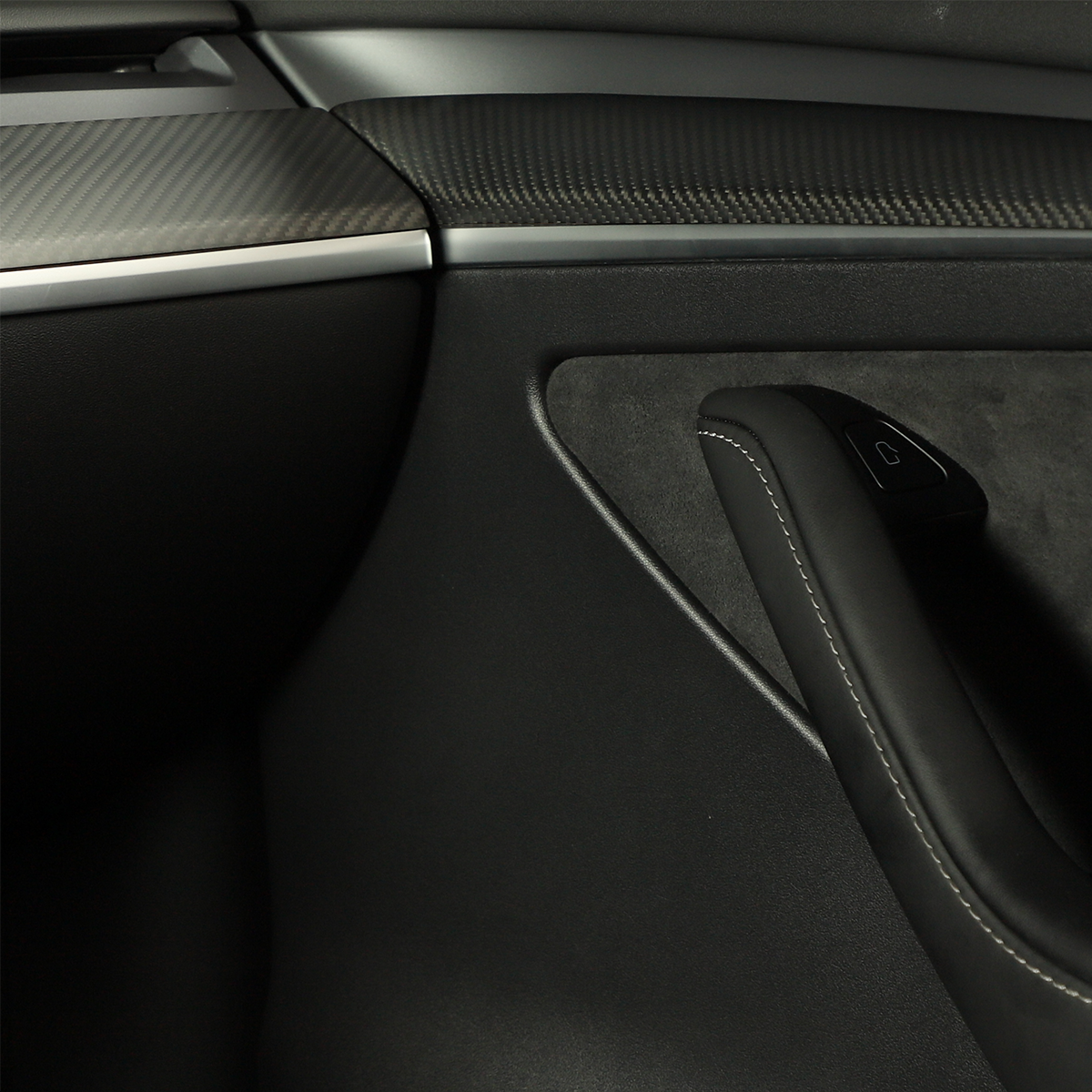 Tesla Model Y 3 2021-2023 Real Carbon Fiber Door Panel Cover Trim
