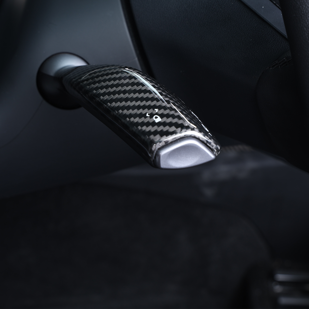 Tesla Model Y 3 2019-2023 Turn Signal Wiper Gear Lever Cover Real Carbon Fiber