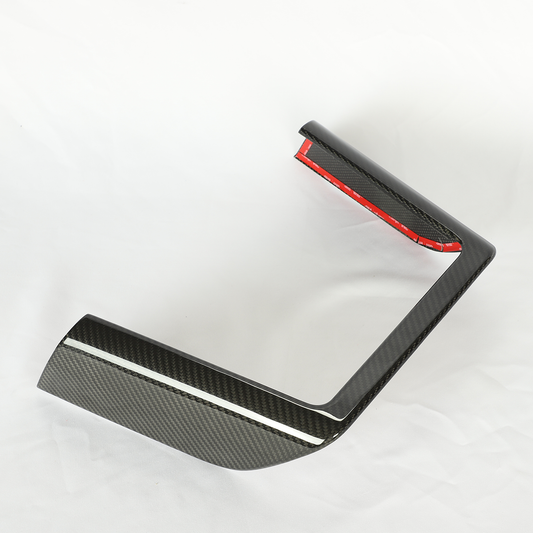 2022 Tesla Model X S Center Console Phone Wireless Charging Pad Frame Trim Dry Carbon Fiber