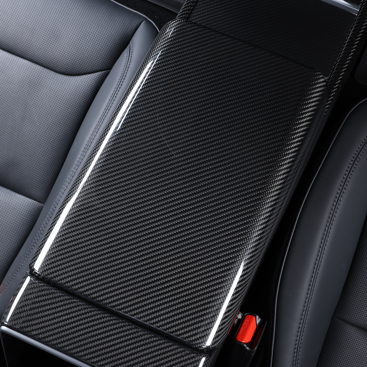 Tesla Model 3 Highland 2024-2025 Center Console Armrest Cover Dry Carbon Fiber
