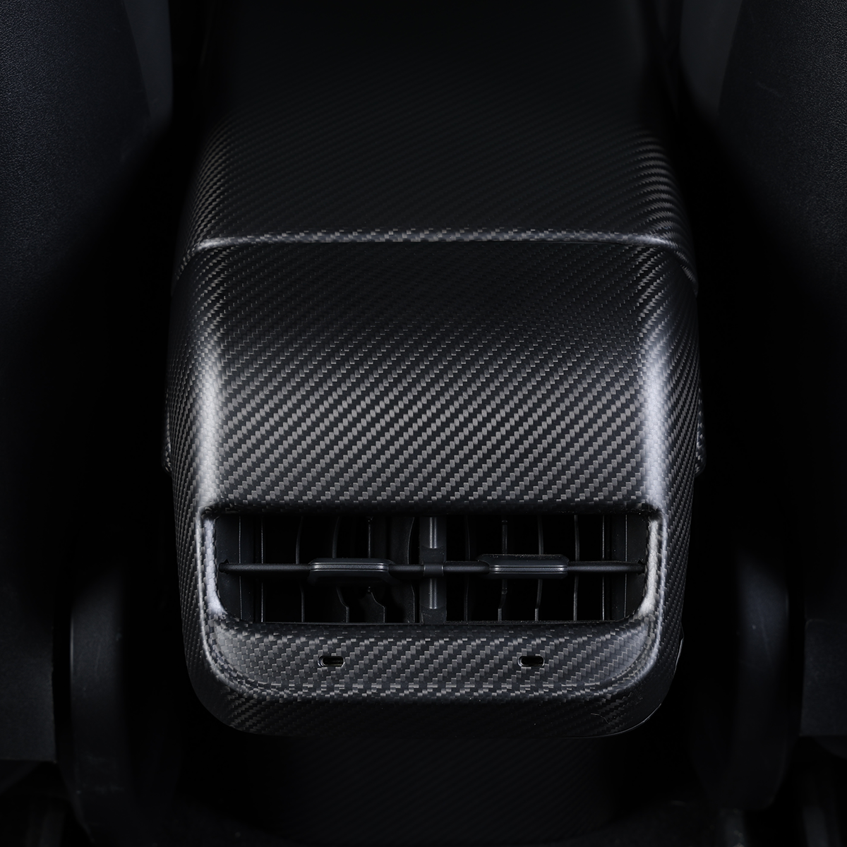 Tesla Model Y 3 2021-2023 Central Armrest Rear Air Outlet Cover Real Carbon Fiber