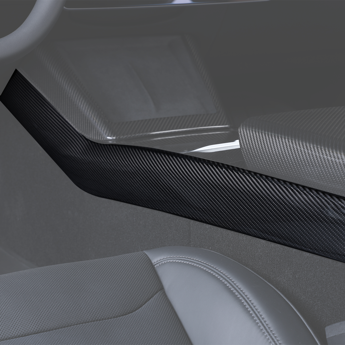 Carbon Fiber Tesla Model Y Juniper 2025 Center Console Side Panel Trim 2Pcs