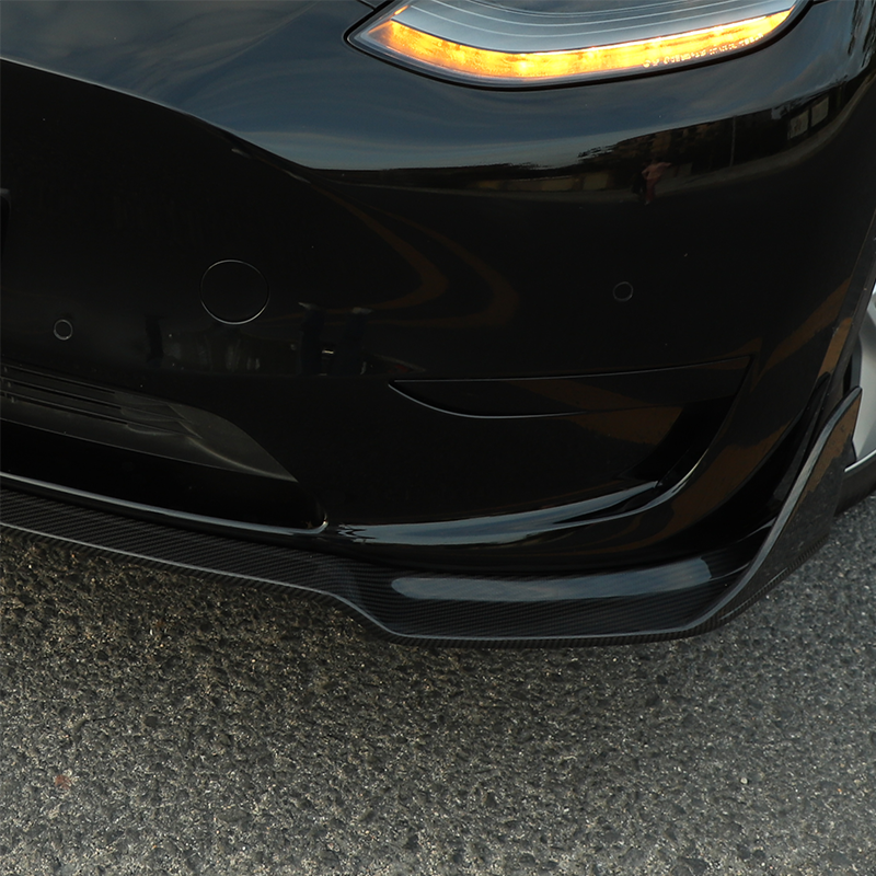 2020-2022 Tesla Model Y Front Bumper Lip Spoiler Real Carbon Fiber