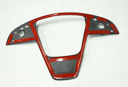 Ev-Mercado 2021-2024 Tesla Model X Interior Steering Wheel Sticker Trim Real Carbon Fiber