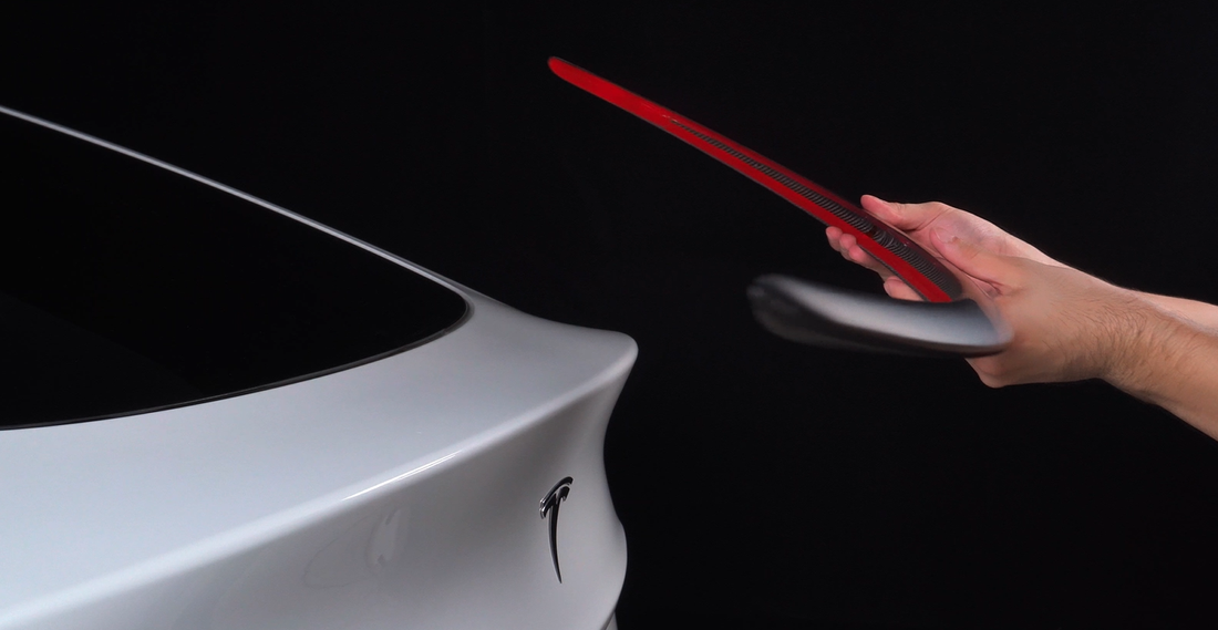 Installing a Carbon Fiber Rear Trunk Wing Spoiler on a Tesla Model Y!