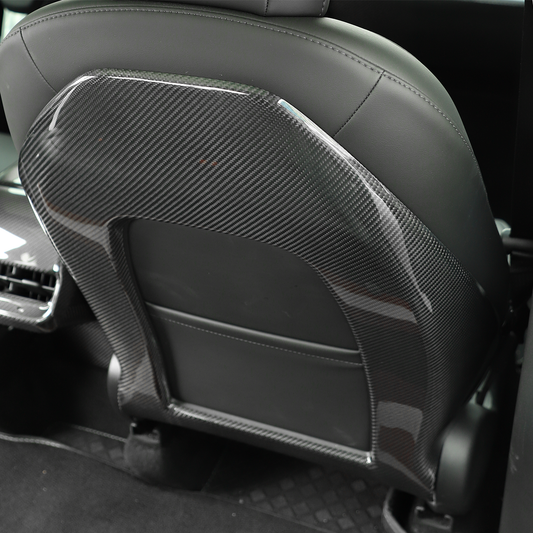 2021-2023 Tesla Model Y 3 Driver Seat Back Cover Paste Style Real Carbon Fiber