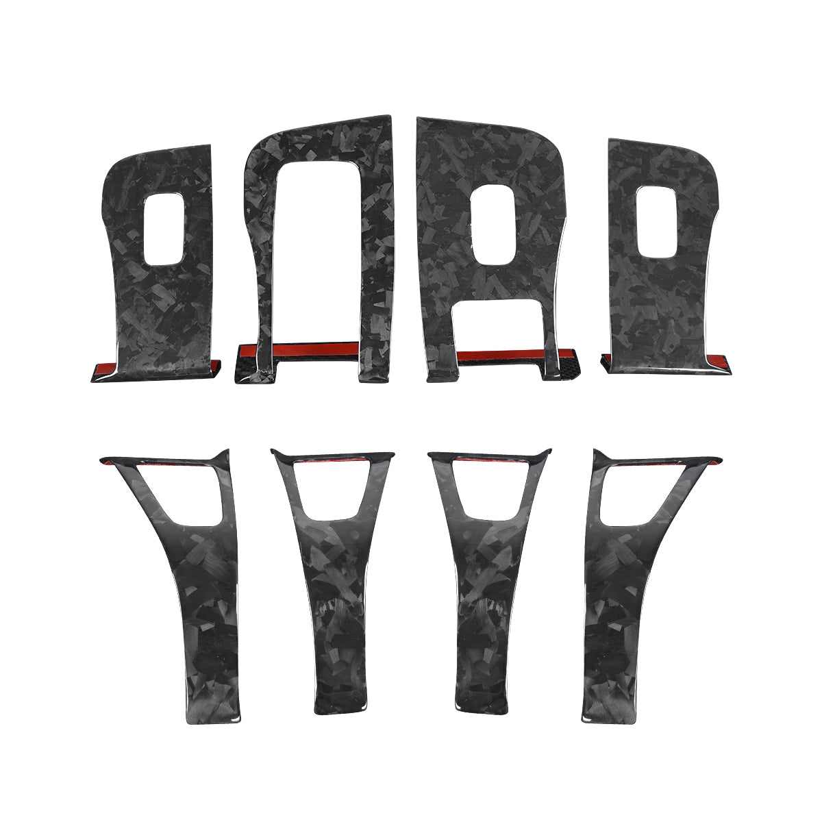 Tesla Model Y 2021-2024 Door Armrest Window Lift Button Panel Cover Trim Real Carbon Fiber