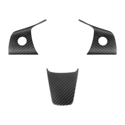 Tesla Model Y 3 2019-2023 Real Carbon Fiber Steering Wheel Sticker Trim
