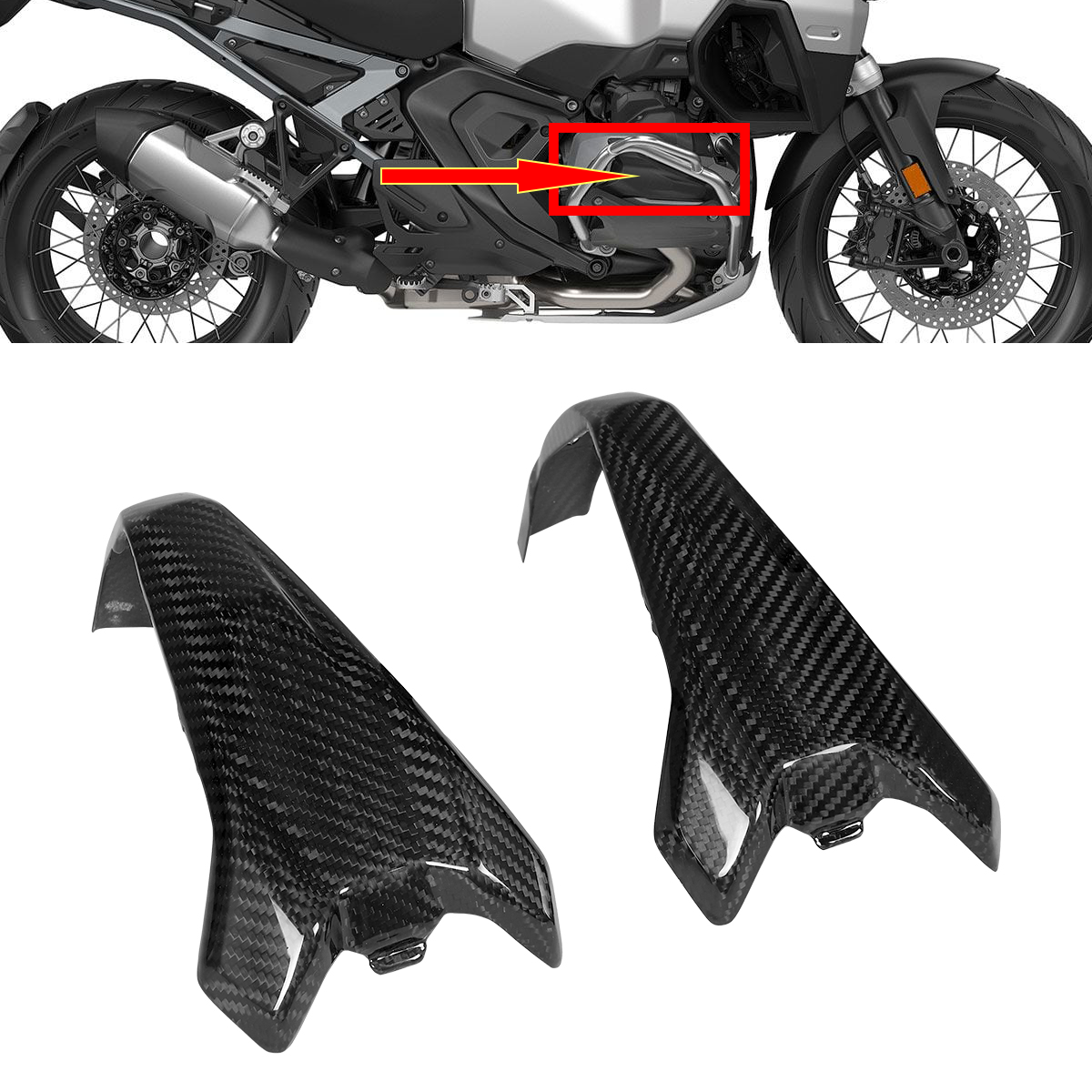 Real Dry Carbon Fiber Engine Guard Spark Plug Cover Trim For bmw R1300gs