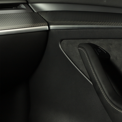 Tesla Model Y 3 2021-2023 Real Carbon Fiber Door Panel Cover Trim