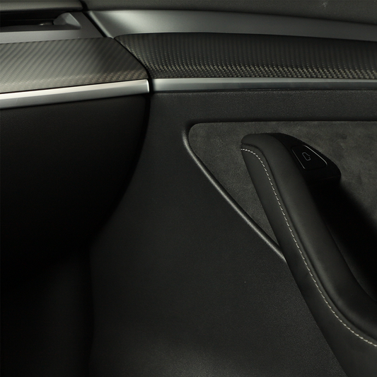 Tesla Model Y 3 2021-2023 Real Carbon Fiber Door Panel Cover Trim