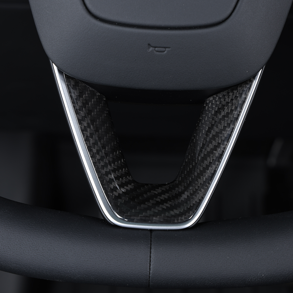Tesla Model 3 Highland 2024-2025 Steering Wheel Sticker Trim Dry Carbon Fiber