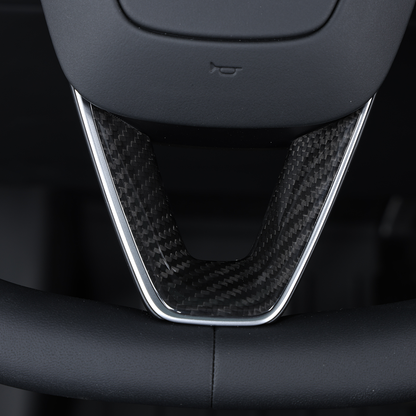 Tesla Model 3 Highland 2024-2025 Steering Wheel Sticker Trim Dry Carbon Fiber