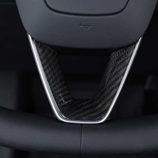 Tesla Model 3 Highland 2024-2025 Steering Wheel Sticker Trim Dry Carbon Fiber