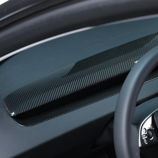 Ev-Mercado Tesla Model 3 2024-2025 Highland Interior Dashboard Cover Replacement Real Carbon Fiber