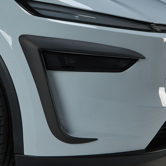 2025 Tesla Model Y Juniper Front Bumper Fog Lights Trim Real Carbon Fiber