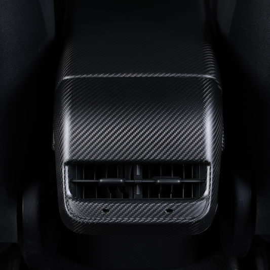 Tesla Model Y 3 2021-2023 Central Armrest Rear Air Outlet Cover Real Carbon Fiber