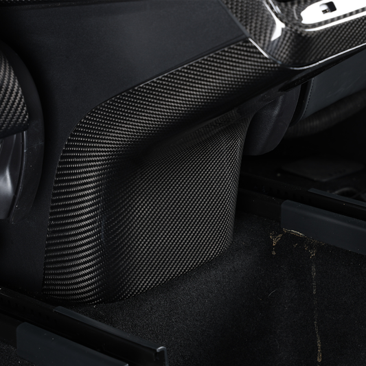2021-2023 Tesla Model Y 3 Center Armrest Rear Seat Panel Anti-kick Cover Real Carbon Fiber