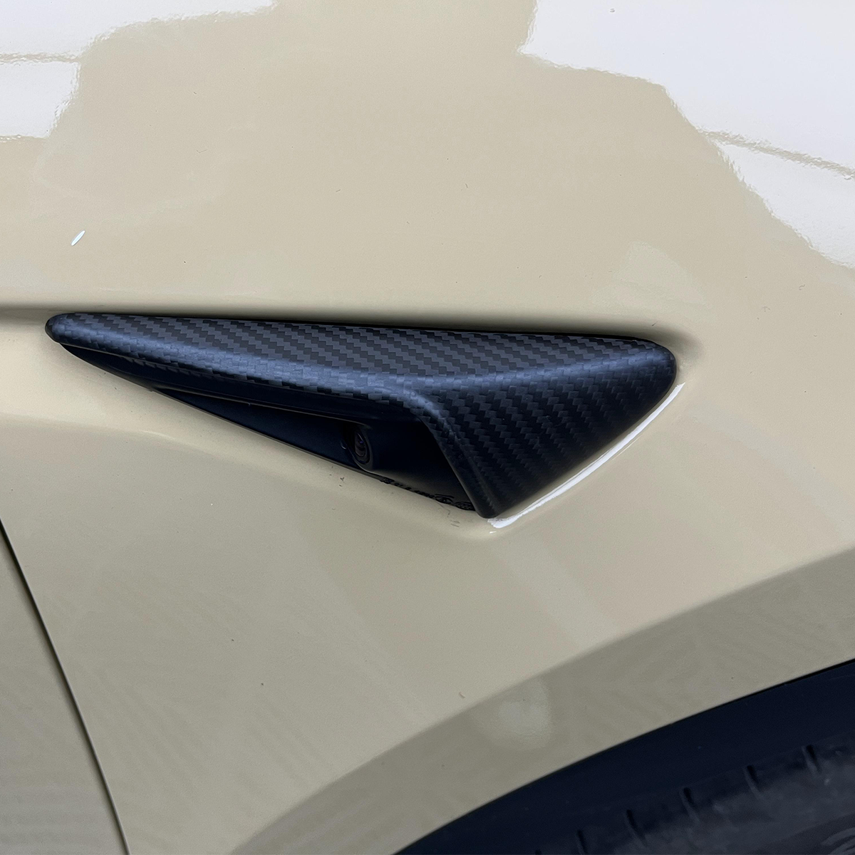 Tesla Model Y 3 2021-2023 Real Carbon Fiber Outside HW3.0 Side Camera Turn Signal Cover