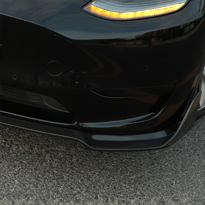 2020-2022 Tesla Model Y Front Bumper Lip Spoiler Real Carbon Fiber