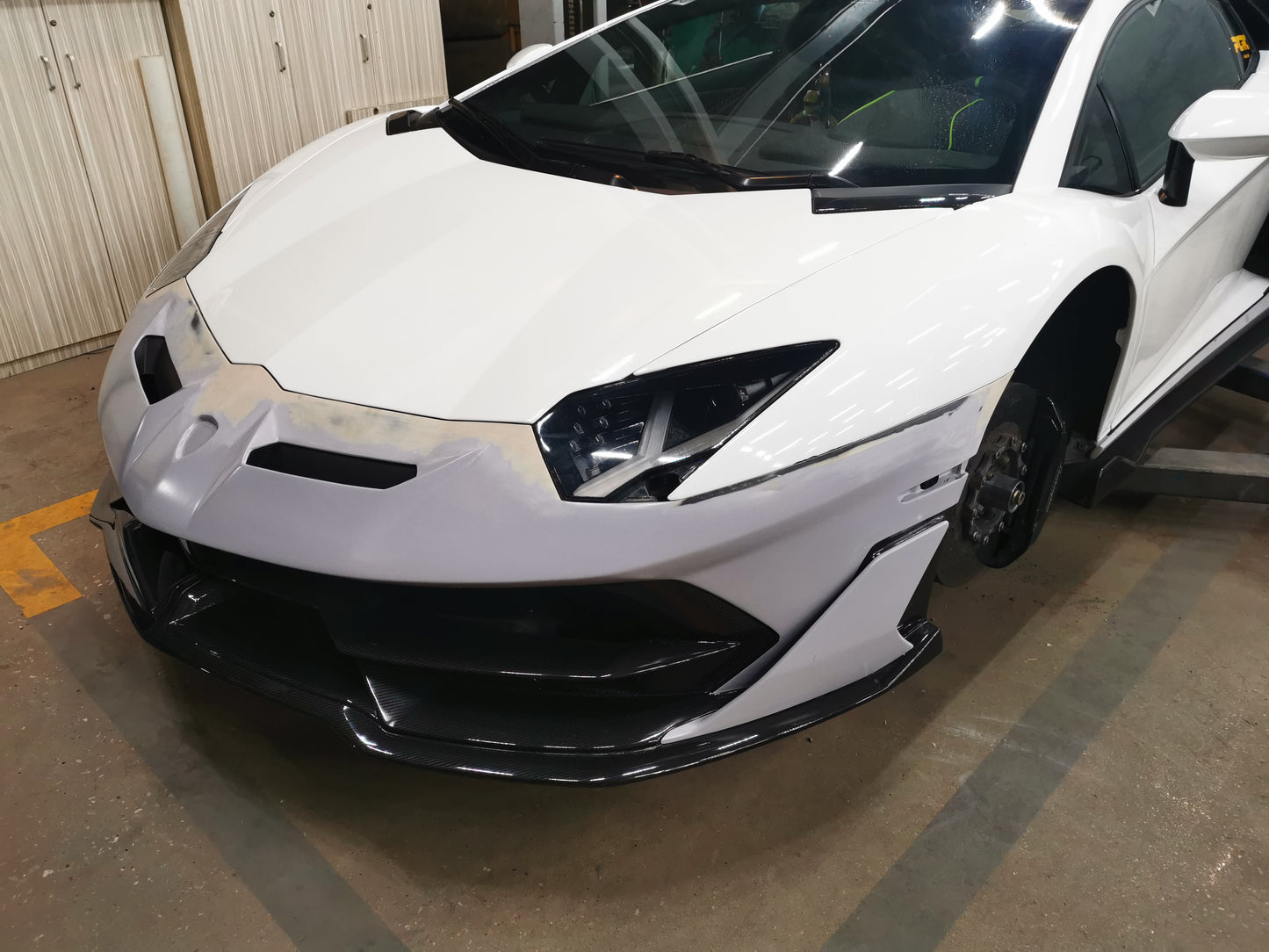 2019 Lamborghini Aventador SVJ Front Bumper Lip Body Kit Carbon fiber Replacement Style
