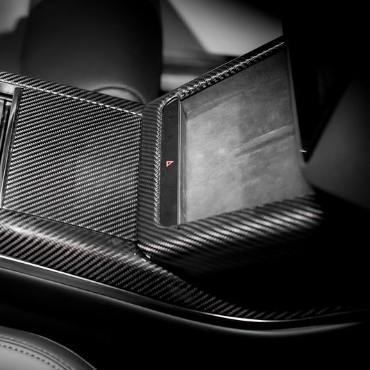 2022 Tesla Model X S Center Console Phone Wireless Charging Pad Frame Trim Dry Carbon Fiber