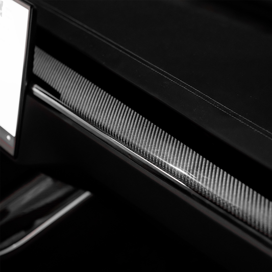 2022 Tesla Model S X Dashboard Panel Cover Trim Real Carbon Fiber