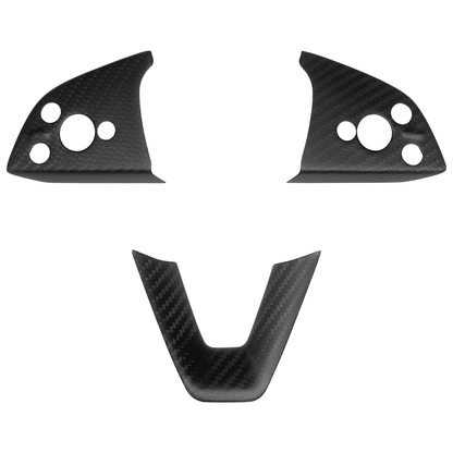Ev-Mercado Tesla Model Y Juniper 2025 Interior Steering Wheel Sticker Trim Real Carbon Fiber
