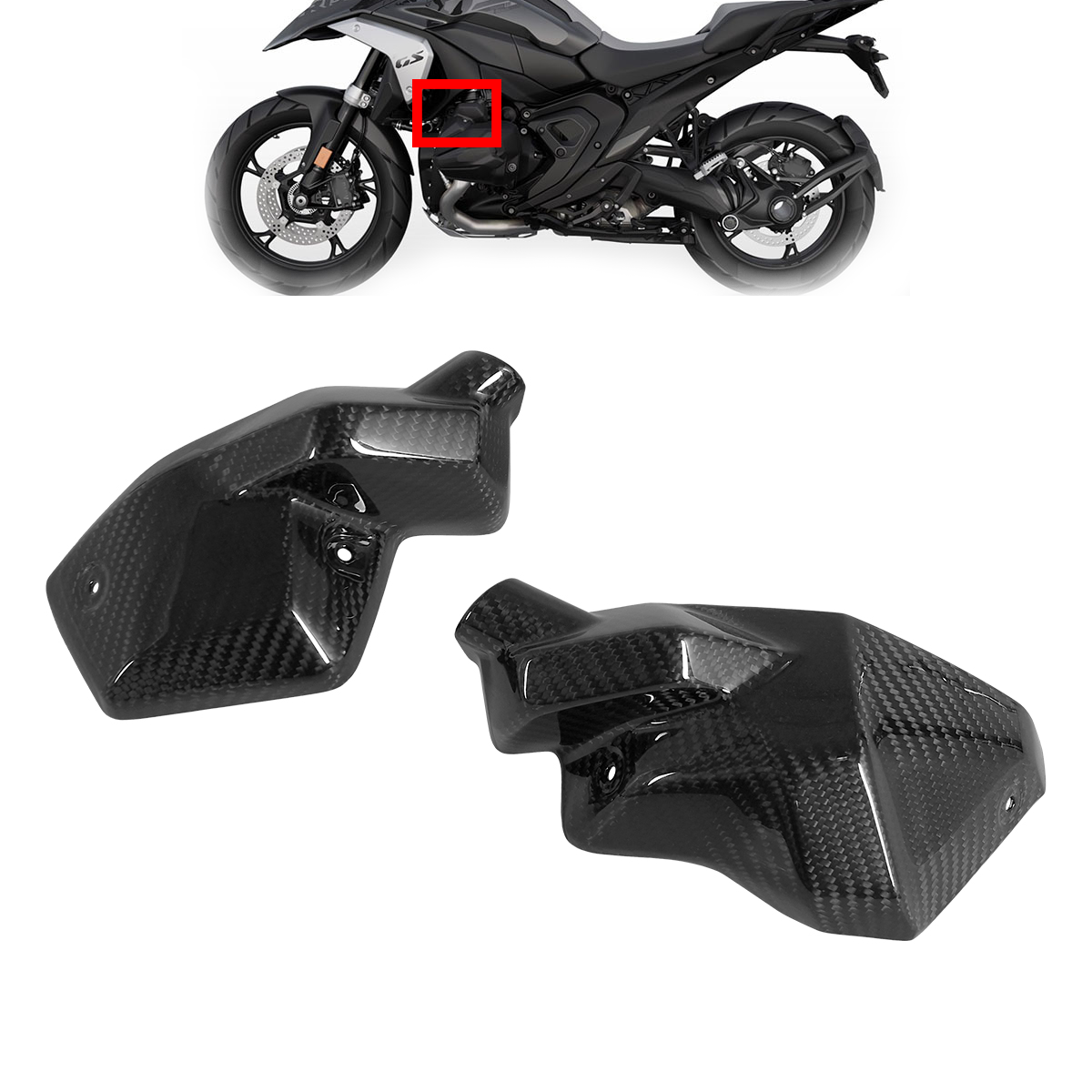 Glossy Real Carbon Fiber Side Injector Covers Trim for bmw r1300gs / adventure