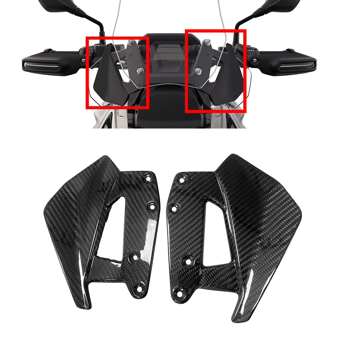 Real Carbon Fiber Windshield Side Deflector Trim for bmw R1300GS