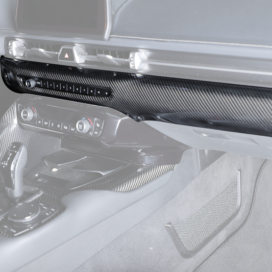 Supra A90 MK5 2020-2024 Central Control VOL Passenger Dashboard Cover Trim Real Carbon Fiber