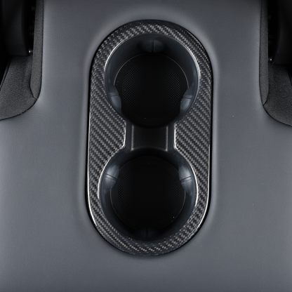 Ev-Mercado Tesla Model Y Juniper 2025 Rear Seat Cup holder Panel Cover Dry Carbon Fiber Interior