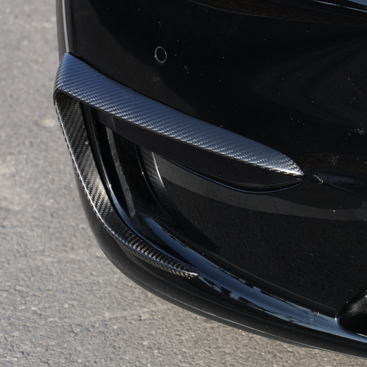 2021-2024 Tesla Model Y Front Bumper Fog Lights Trim Real Carbon Fiber